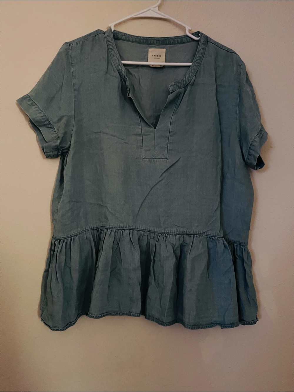 Harper Teal Blue Peplum Tunic Top